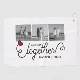 Monogram Together Typography Art Instagram Photos Golf Towel