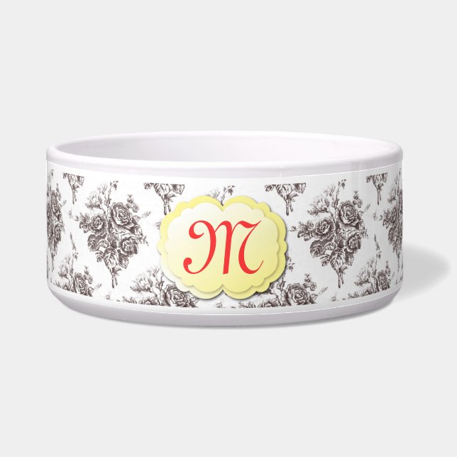 Monogram Toile Pet Bowl (Front)