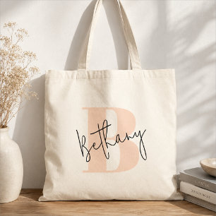 Monogram Tote Bag Custom Initial Name Totes