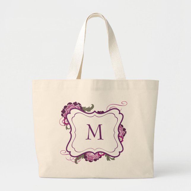 Monogram Tote // The Plum Bouquet Collection (Front)