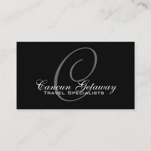 Monogram Travel Agent Business Card