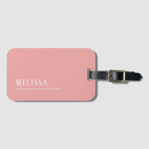 Monogram travel, blush pink luggage tag