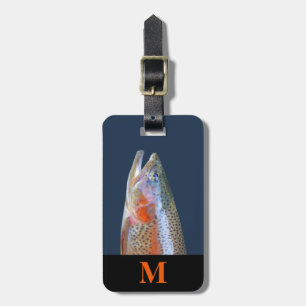 Monogram Travel Gray Orange River Trout Fish Head Luggage Tag