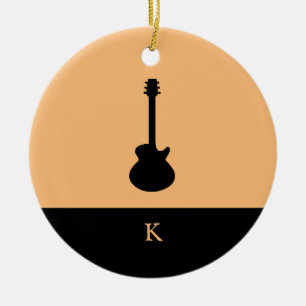 Monogram Travel Music Electric Bass Guitar Ceramic Ornament