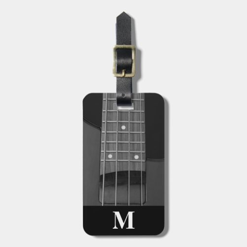 Monogram Travel Music Electric Bass Guitar Luggage Tag