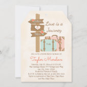 Monogram Traveling from Miss to Mrs Bridal Shower Invitation (Front)