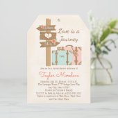 Monogram Traveling from Miss to Mrs Bridal Shower Invitation (Standing Front)