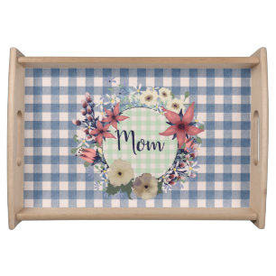 Monogram Tray Bleu Gingham Checks Mother's Day