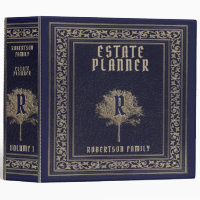 Monogram Tree  Estate Planning and Trust Documents 3 Ring Binder