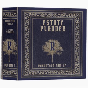 Monogram Tree  Estate Planning And Trust Documents 3 Ring Binder by MemorialGiftShop at Zazzle
