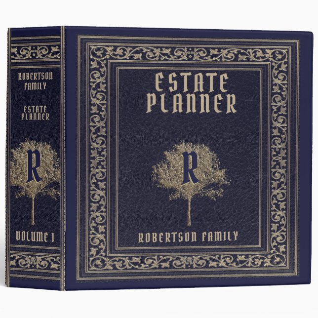 Monogram Tree  Estate Planning and Trust Documents 3 Ring Binder (Front/Spine)