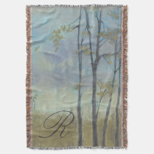 Monogram   Tree-Lined Wheat Grass I Throw Blanket