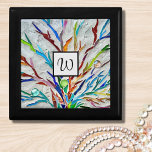 Monogram Tree Of Life  Gift Box<br><div class="desc">This charming gift box is decorated with a colorful tree of life mosaic and an elegant monogram.
Easily customizable.
Original Mosaic © Michele Davies.</div>