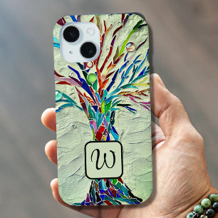 Monogram Tree of Life Mosaic Green iPhone 15 Case
