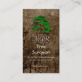 Monogram, Tree Surgeon, leather-effect Business Card