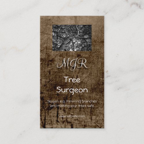 Monogram Tree Surgery Business leather_effect Business Card