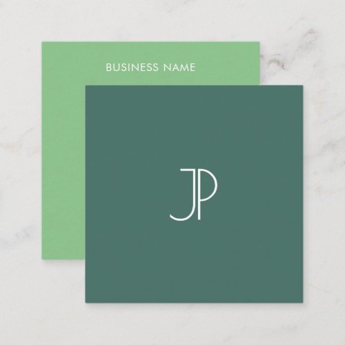 Monogram Trend Colors Professional Modern Elegant Square Business Card