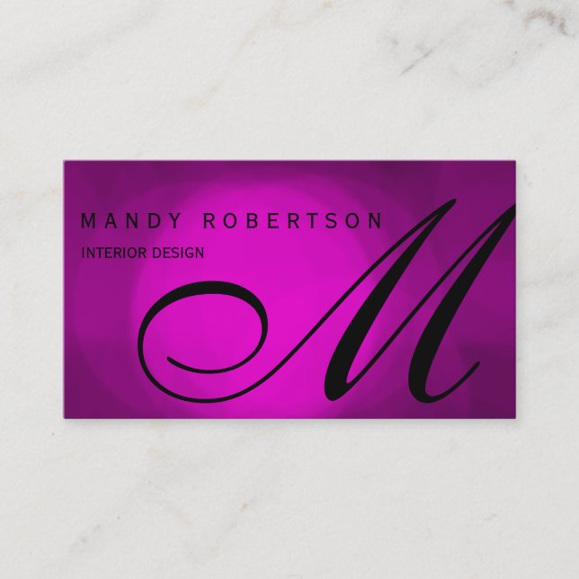Monogram Trend Interior Designer Business Card (Front)