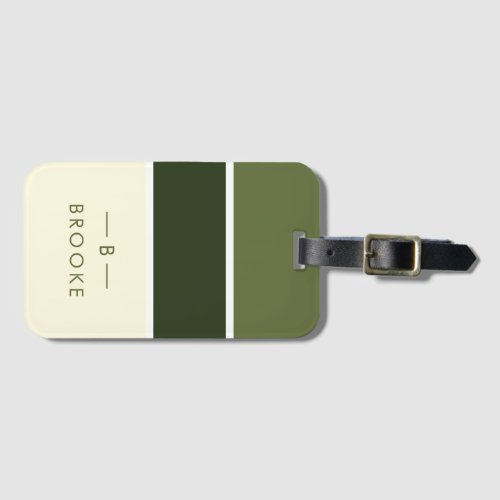 Monogram trending Green Stripes Luggage Tag