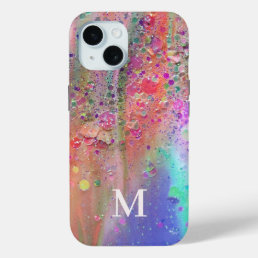 Monogram Trendy Acrylic Abstract iPhone 15 Case