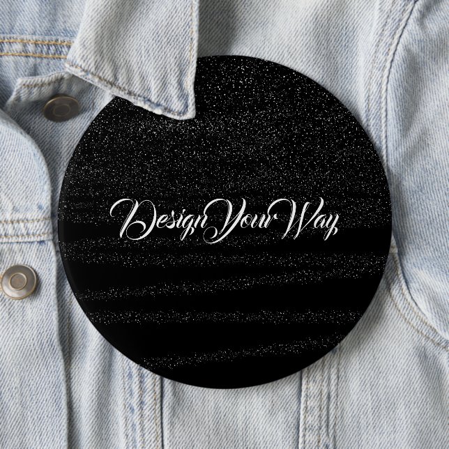 monogram trendy black retro script initial simple  button (In Situ)