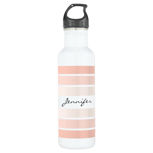 Monogram Trendy Coral Pastel Water Bottle (Front)
