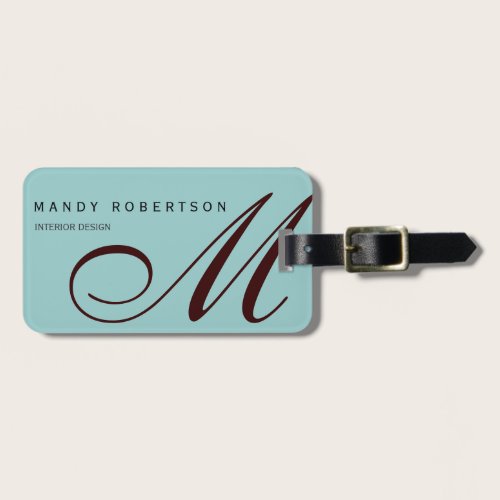 Monogram Trendy Initials Minimalist Blue Luggage Tag Monogram Trendy Initials Minimalist Blue Luggage Tag
