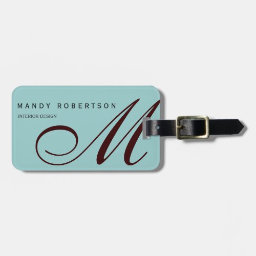 Monogram Trendy Modern Add Your Name Luggage Tag