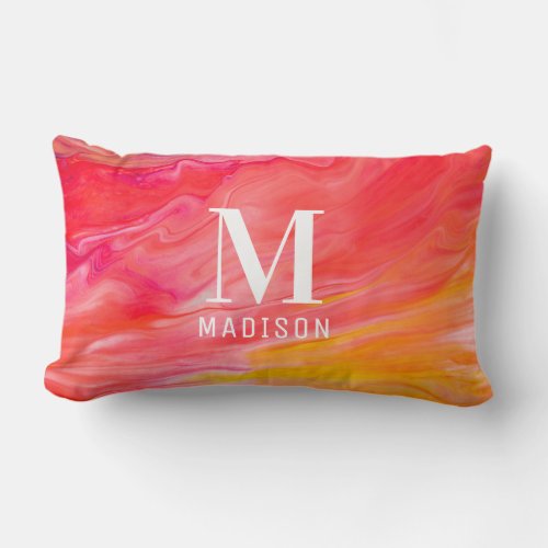 Monogram Trendy Modern Girly Chic Abstract Stylish Lumbar Pillow