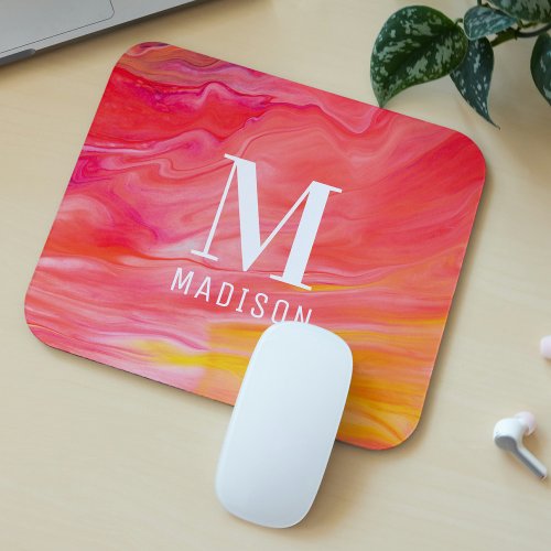 Monogram Trendy Modern Girly Chic Abstract Stylish Mouse Pad