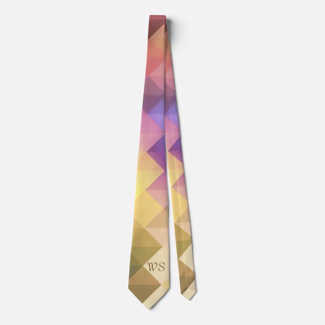 Monogram Trendy & Stylish Geometric Color Men's Neck Tie (Front)