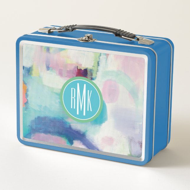 Monogram | Trial and Airy Bright Metal Lunch Box (Front)