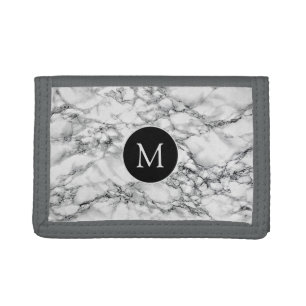 Monogram Trifold Wallet White Marble Stone
