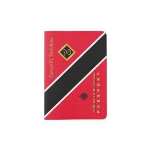Monogram Trinidad and Tobago Flag and IF LOST INFO Passport Holder