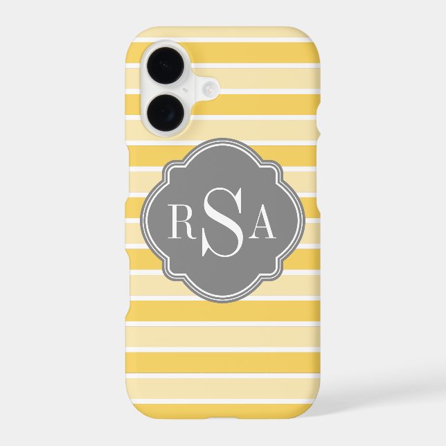 Monogram Trio Yellow Stripes Pattern Iphone Case (Back)