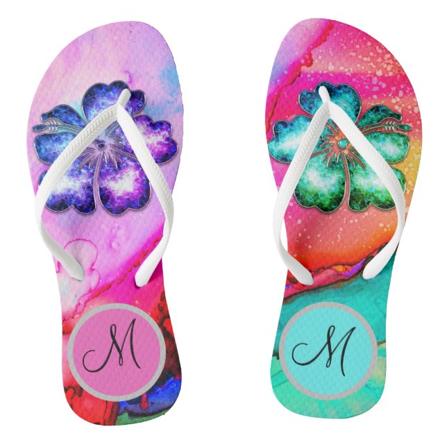 Monogram Trippy Tropical Floral Flip Flops (Footbed)