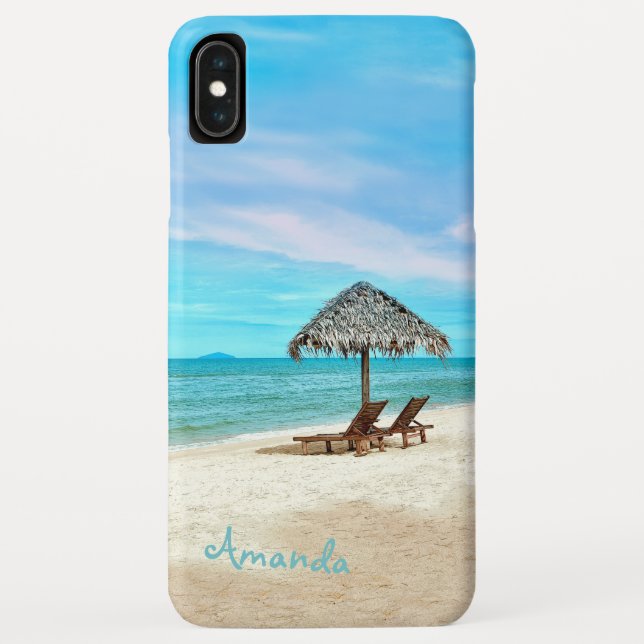 Monogram Tropical Beach Landscape Case-Mate iPhone Case (Back)