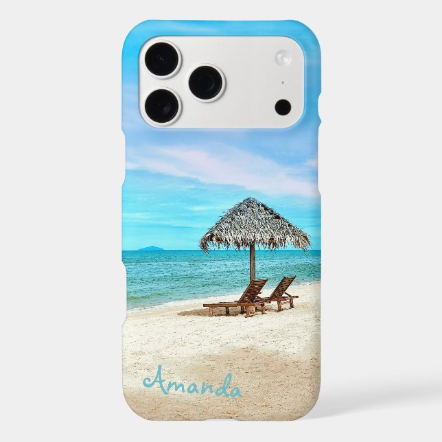 Monogram Tropical Beach Landscape Iphone Case (Back)