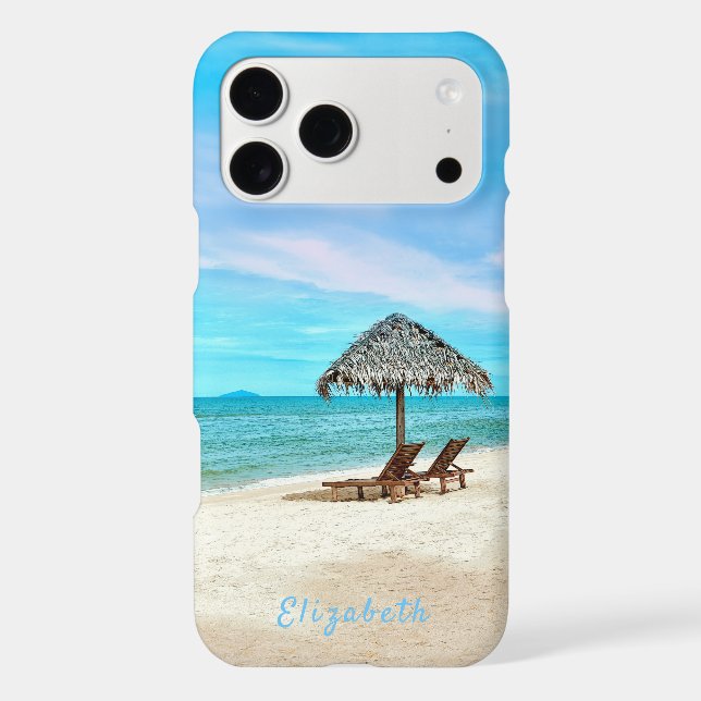 Monogram Tropical Beach Scene Iphone Case (Back)