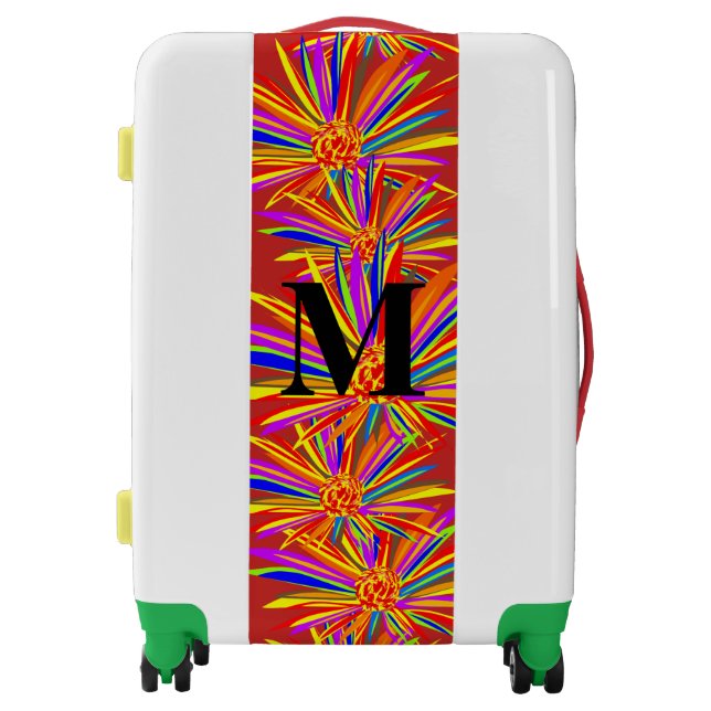 Monogram Tropical Flowers Red Luggage (Front)
