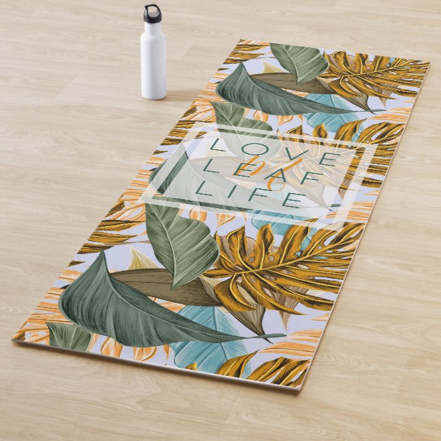Monogram Tropical Foliage Botanical Leaf Pattern Yoga Mat (In Situ)