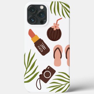 Monogram Tropical Girly Beach Vibes Case-Mate iPhone Case