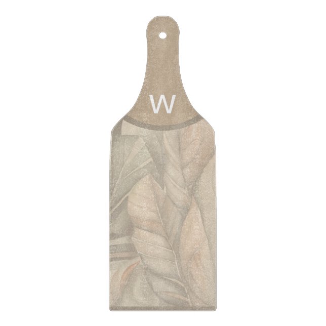 Monogram Tropical Glass Cutting Board Paddle (Front)