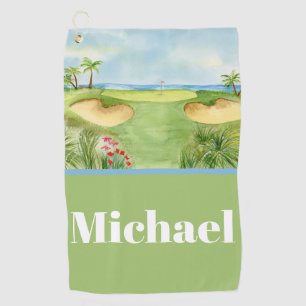 Monogram Tropical Golf Course Towel