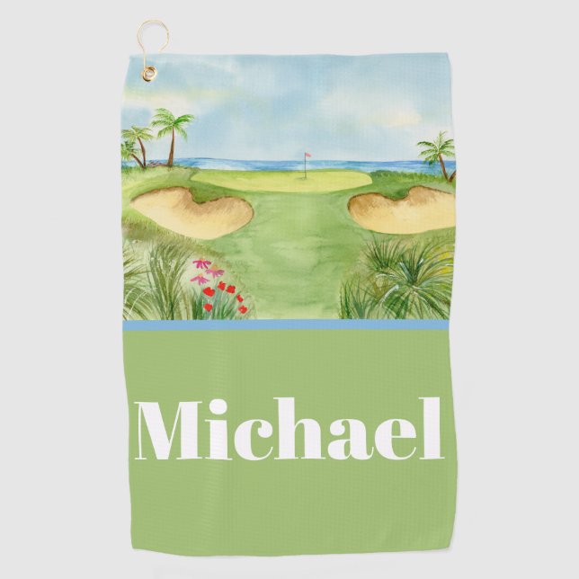 Monogram Tropical Golf Course Towel (Front)