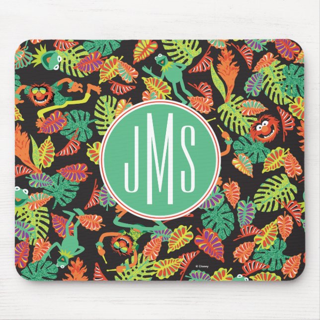 Monogram Tropical Kermit & Animal Pattern Mouse Pad (Front)