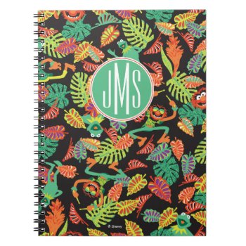 Monogram Tropical Kermit & Animal Pattern Notebook by muppets at Zazzle