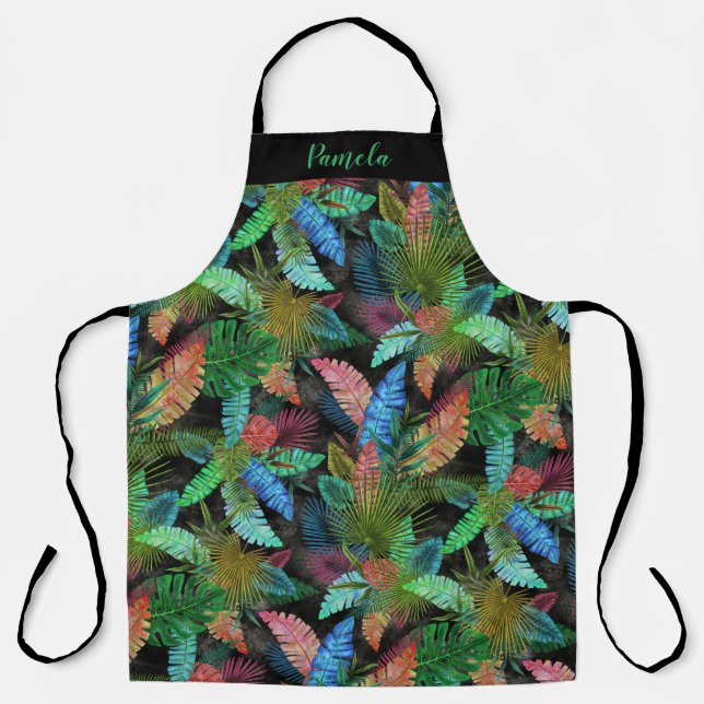 Monogram Tropical Leaves Apron (Front)
