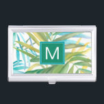 Monogram | Tropical Palm Leaves Case For Business Cards<br><div class="desc">Tropical Palm Leaves. Artist: Megan Meagher. Image ID: 149600FN.</div>