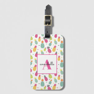 Monogram Tropical Pineapple Personalized Pattern Luggage Tag